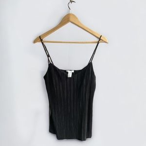 H&M Black Crinkle Cami Tank Old Money Silhouette Top (XS)​